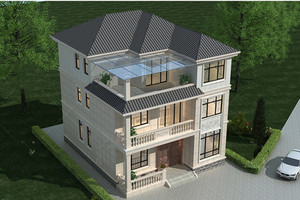 TC-160-11米*13米新农村新款二层半别墅设计图纸三层2022网红独栋欧式自建房