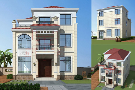 TC-169-10*12米120平方欧式别墅设计图纸2022二层半农村自建房3层两层半网红