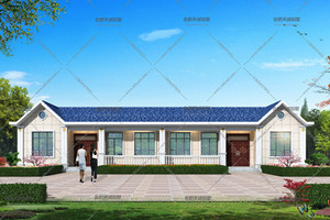 TC-127-24米*10米一层欧式别墅设计图纸简单一层欧式农村别墅设计图纸安徽安庆