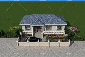 AC-045-7.24米×9.12米一层欧式风格别墅四房两卫一层欧式别墅设计图纸安徽芜湖 